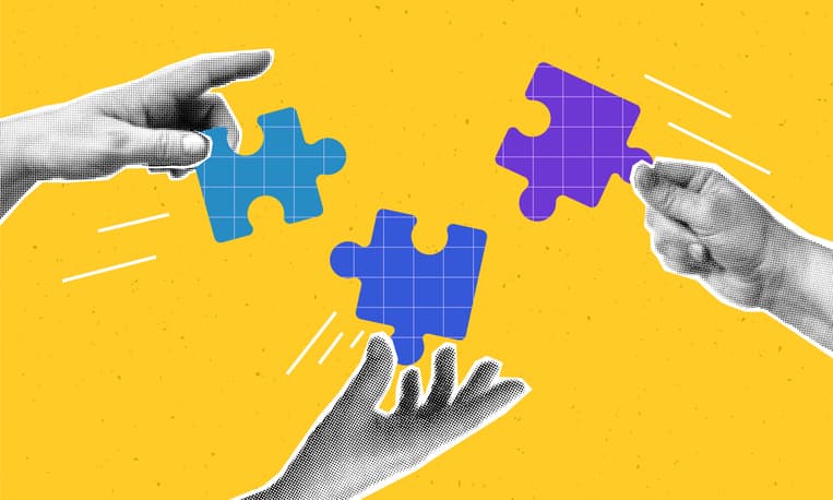 Illustration of hands together